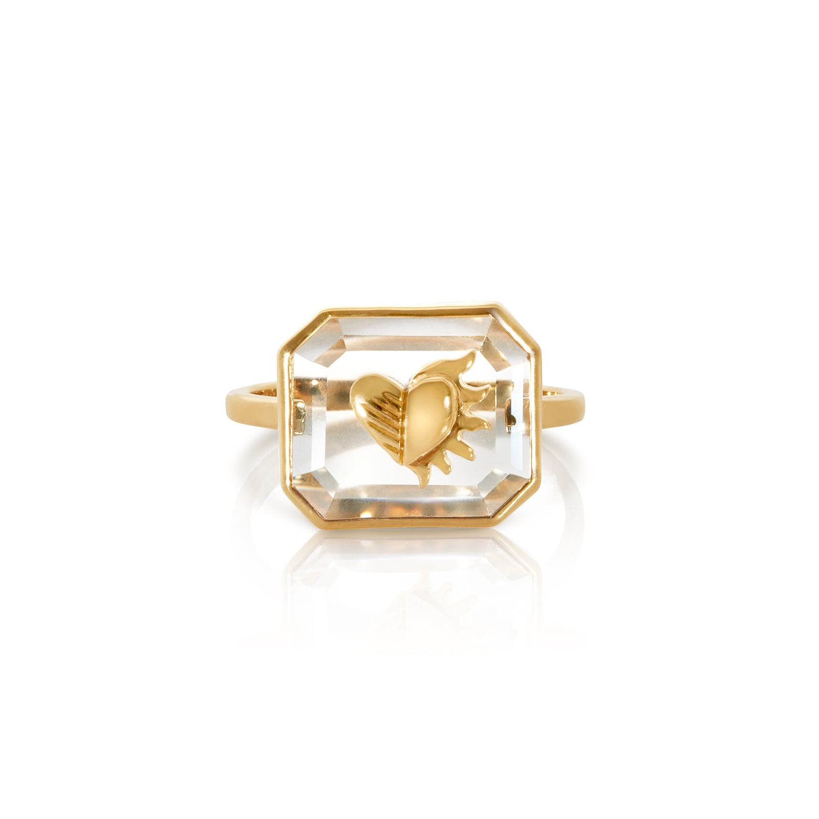 gold vermeil and quartz ring
