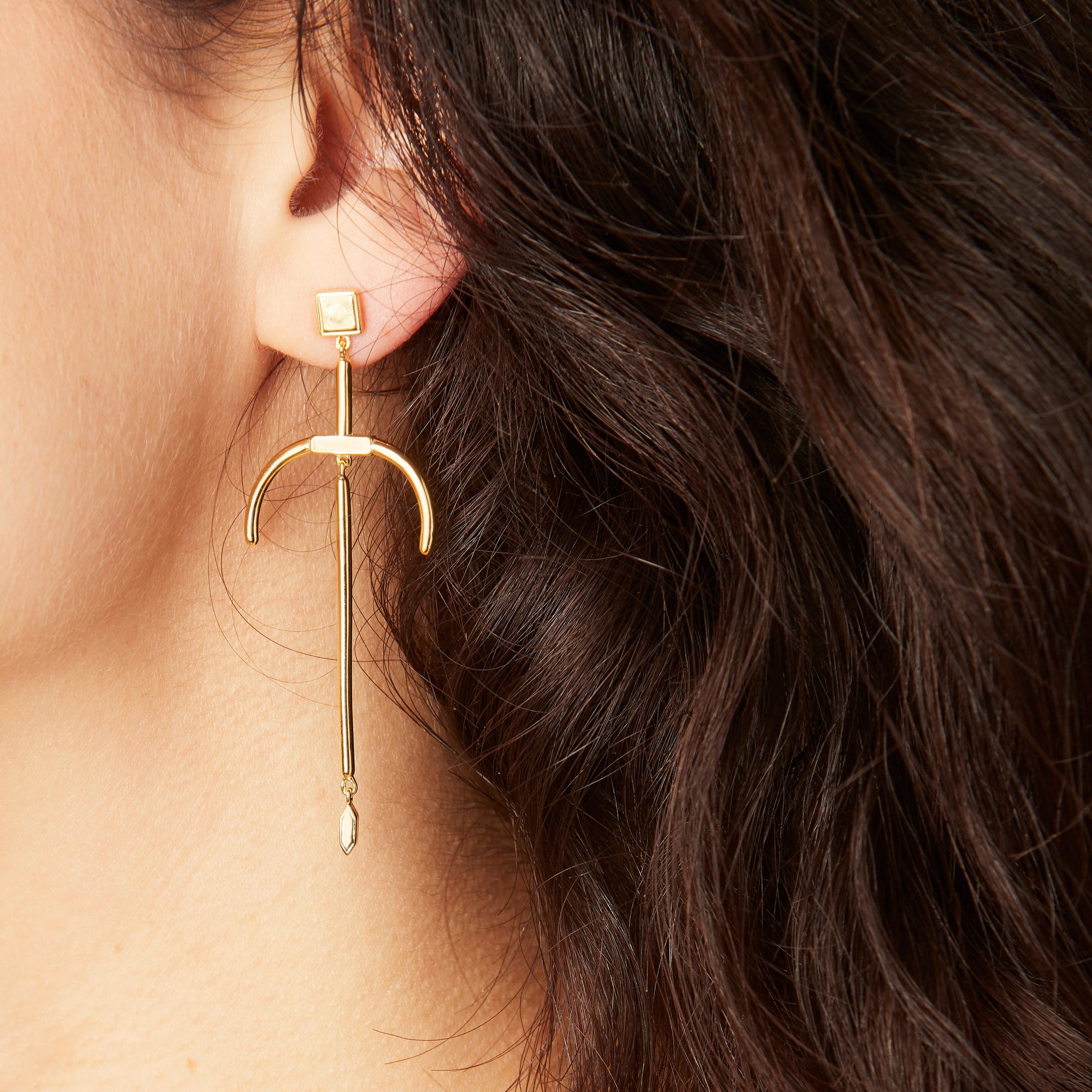 gold vermeil chandelier earrings