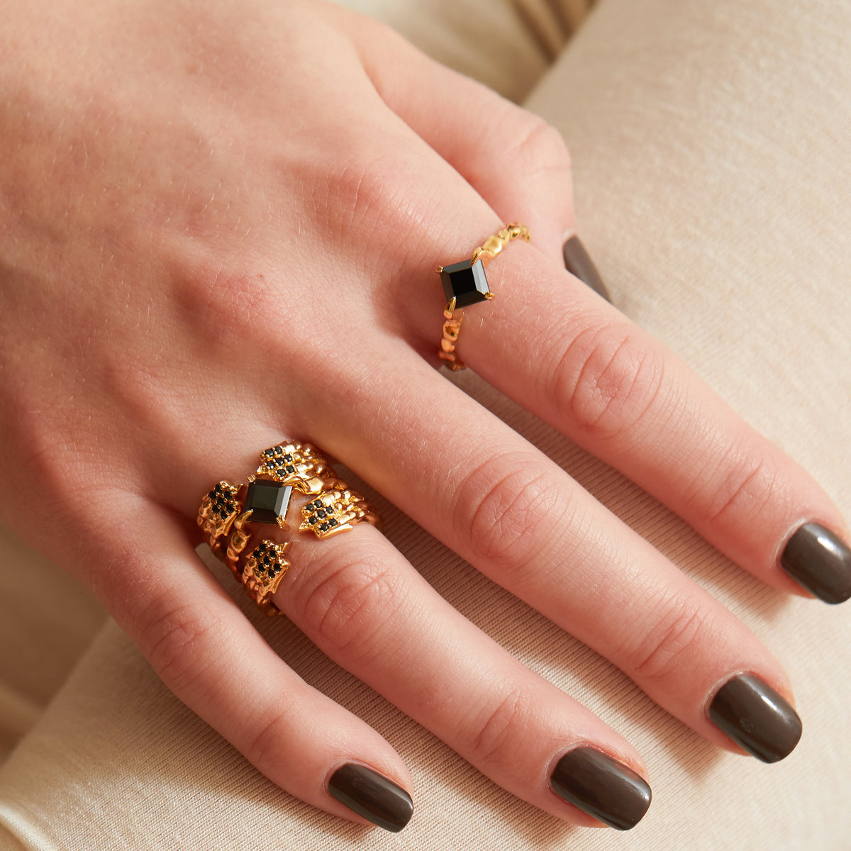 gold vermeil and onyx jewelry