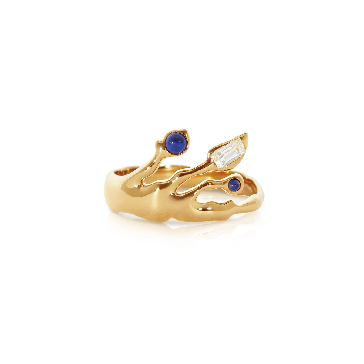 gold vermeil lapis and topaz ring