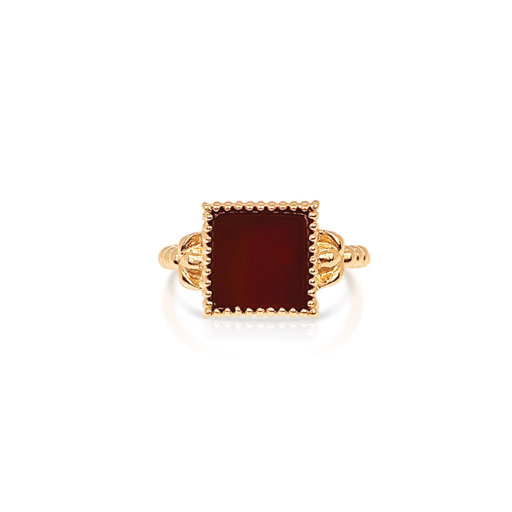 gold vermeil and carnelian ring