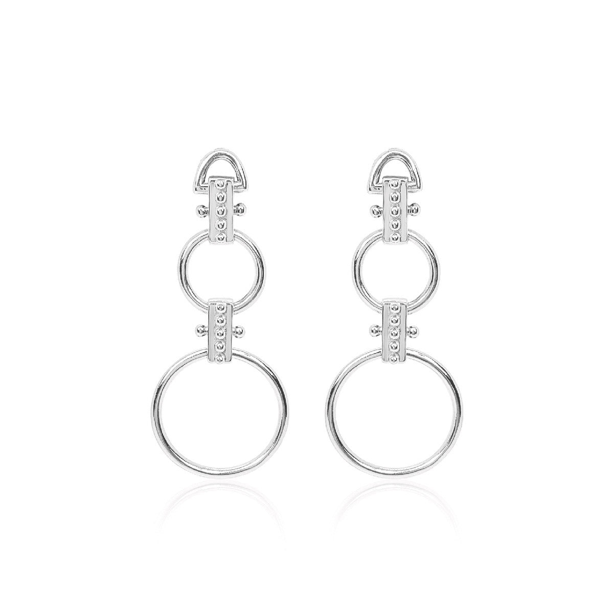 silver drop hoop earrings