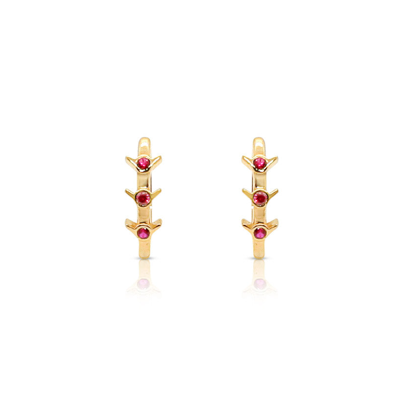 quartz gold vermeil earrings