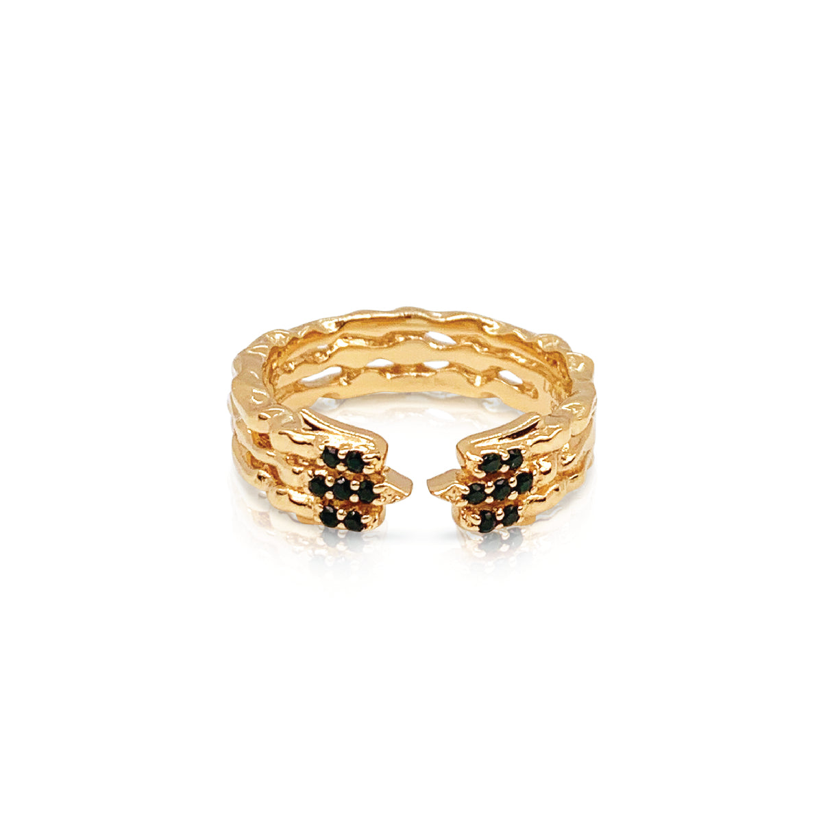 womens gold vermeil and onyx band ring