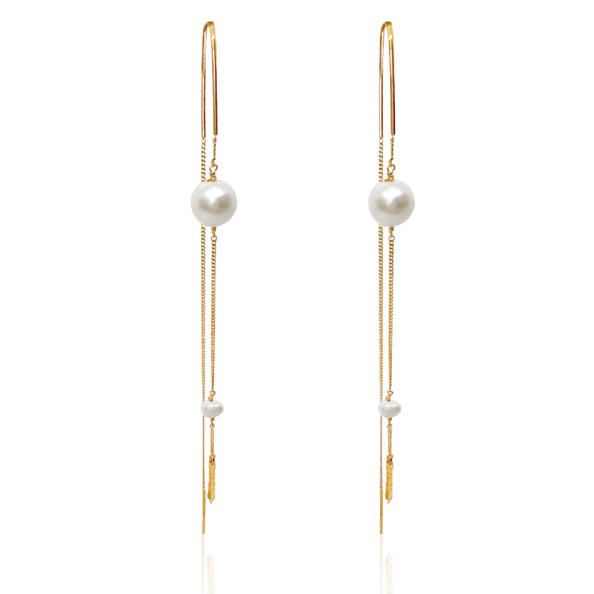 gold vermeil and pearl drop earrings