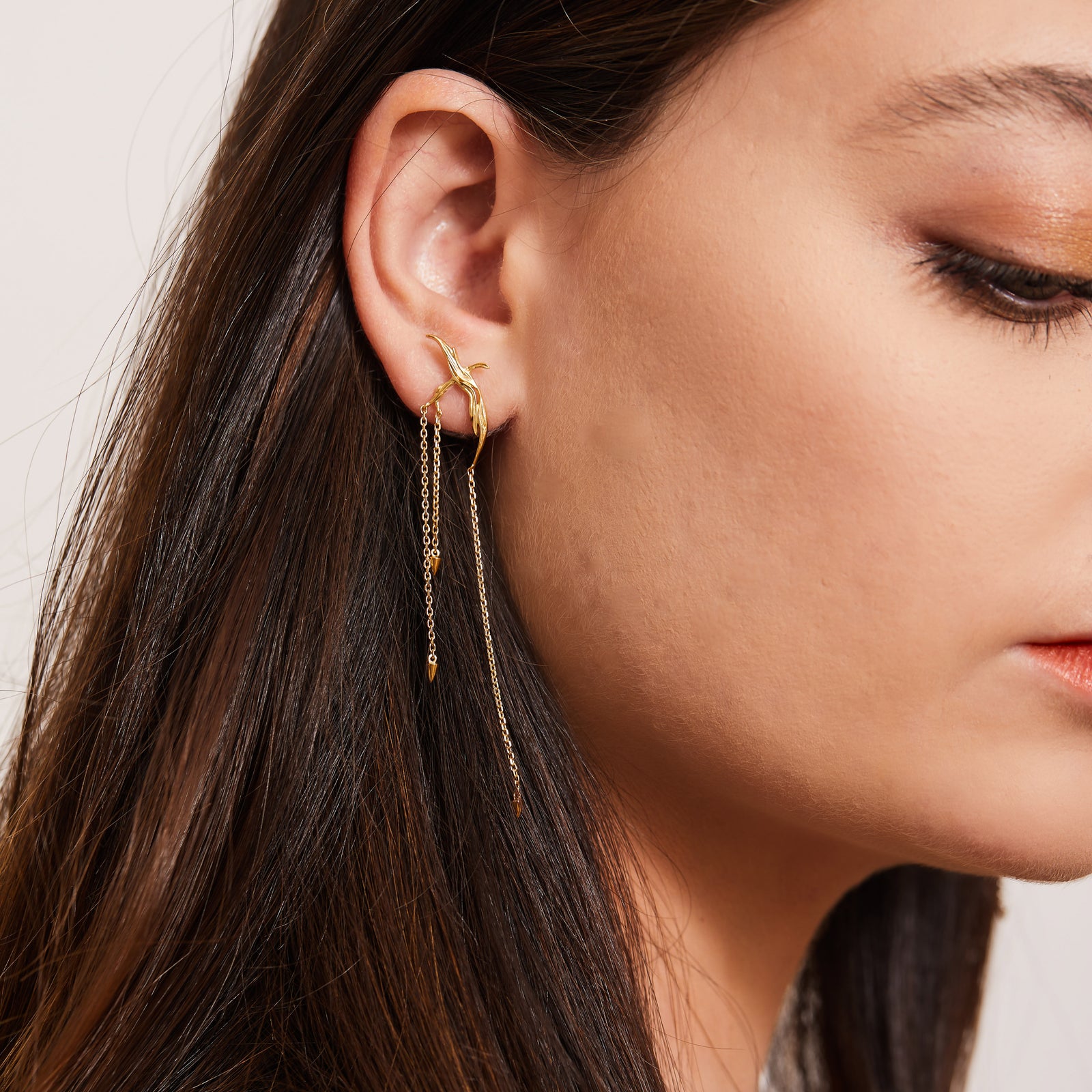 gold vermeil chandelier earrings