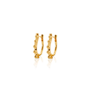 18k Gold Vermeil Seeded Huggies Earrings - Shop Lausanne - shoplausanne.com