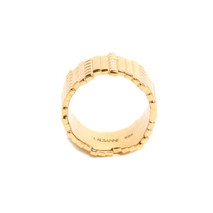 Slice and Dice 14k Gold Vermeil Ring 