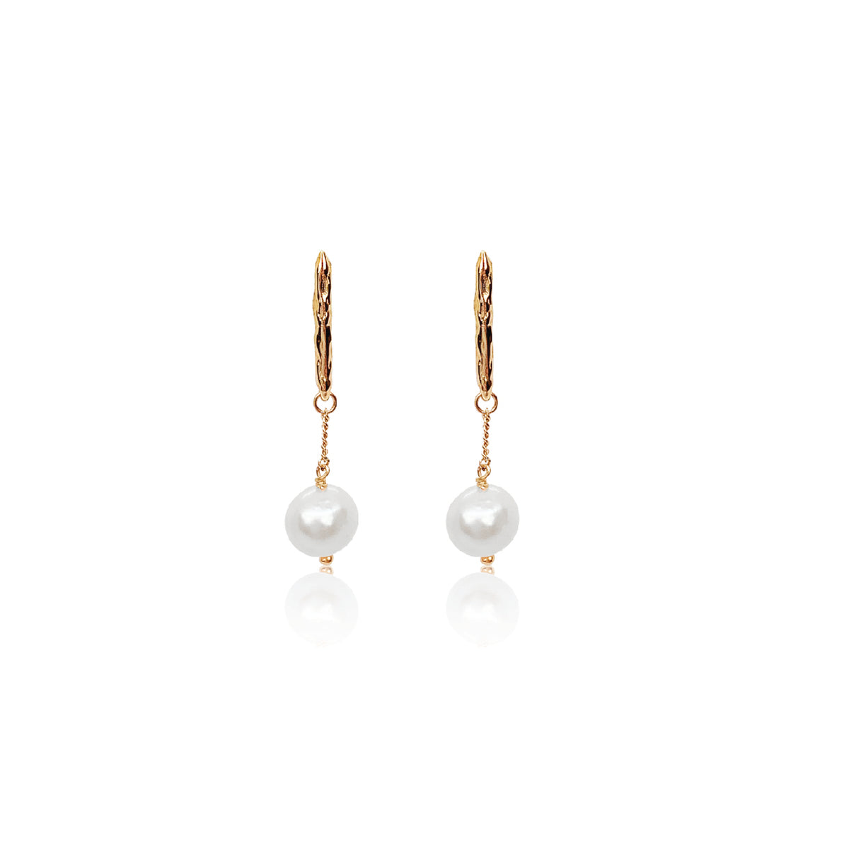 gold vermeil pearl drop earrings