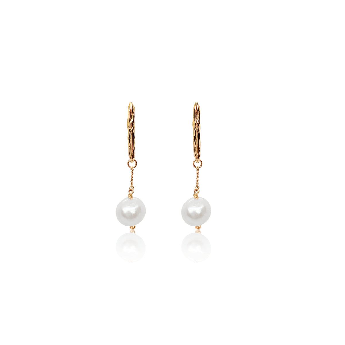 gold vermeil pearl drop earrings