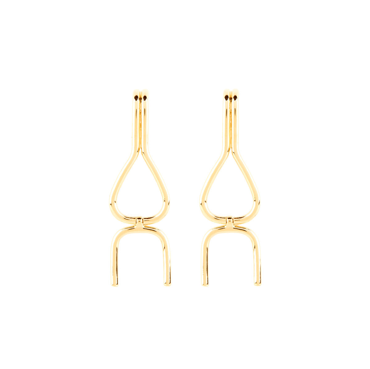 gold vermeil wishbone dangle earrings